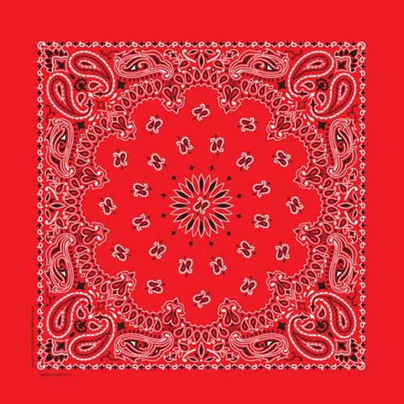 Made in the USA Red Paisley Bandana 100% Cotton 22 x 22