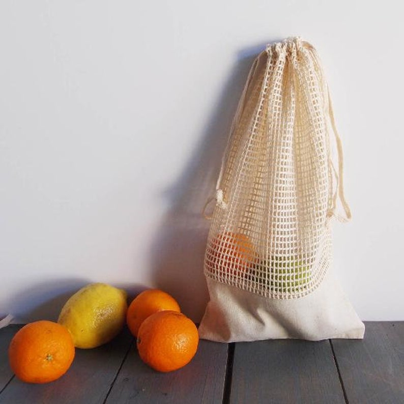 Mesh Drawstring Bags With Fabric Trim 12 Pack Etsy