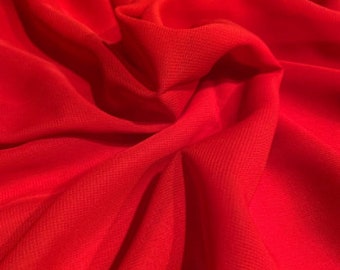 58/60" Red Chiffon Fabric Polyester Dress Sheer By the Yard