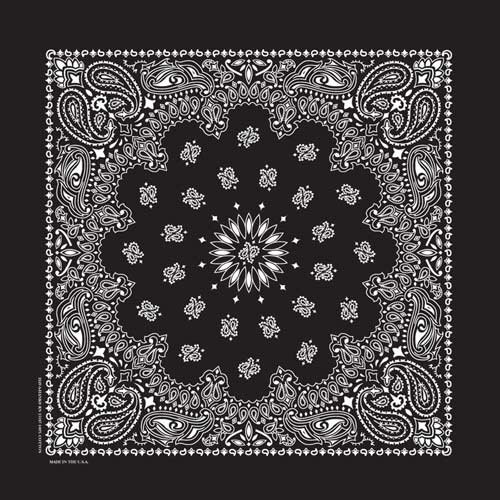 Made in the USA Black Paisley Bandana 100 Cotton 22 X 22 Etsy
