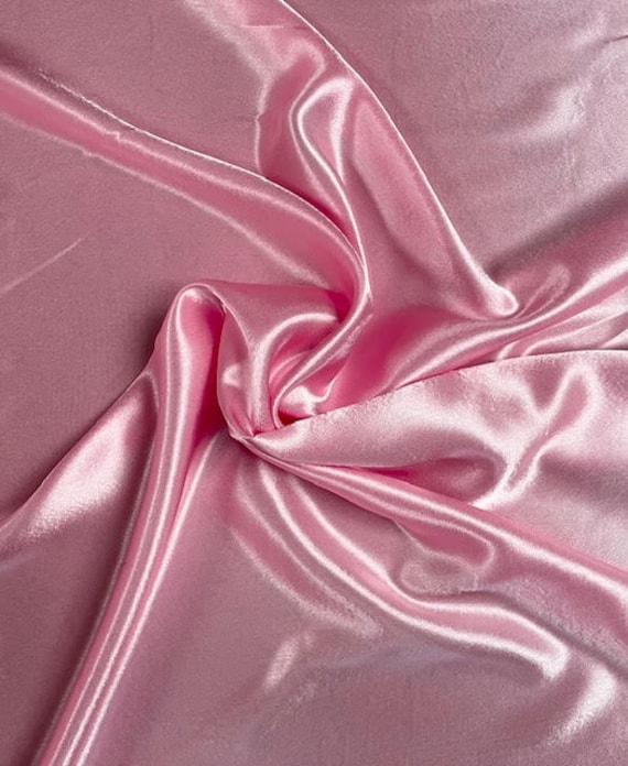 58/60 Wide Pink Crepe Back Satin Fabric by the yard