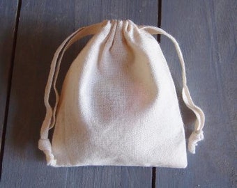 3" x 4" Muslin Bags with Cotton Drawstring (12 Pack)