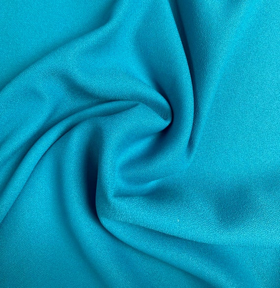 Turquoise Crepe Fabric - 60, By The Yard