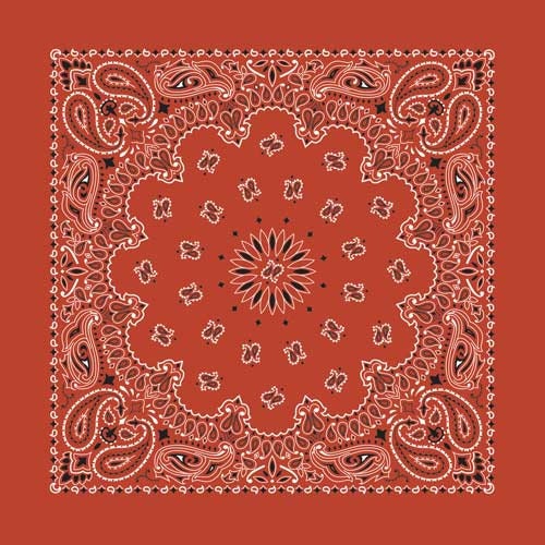 Feeling Fireworks Red and Blue Paisley Print Handkerchief Scarf