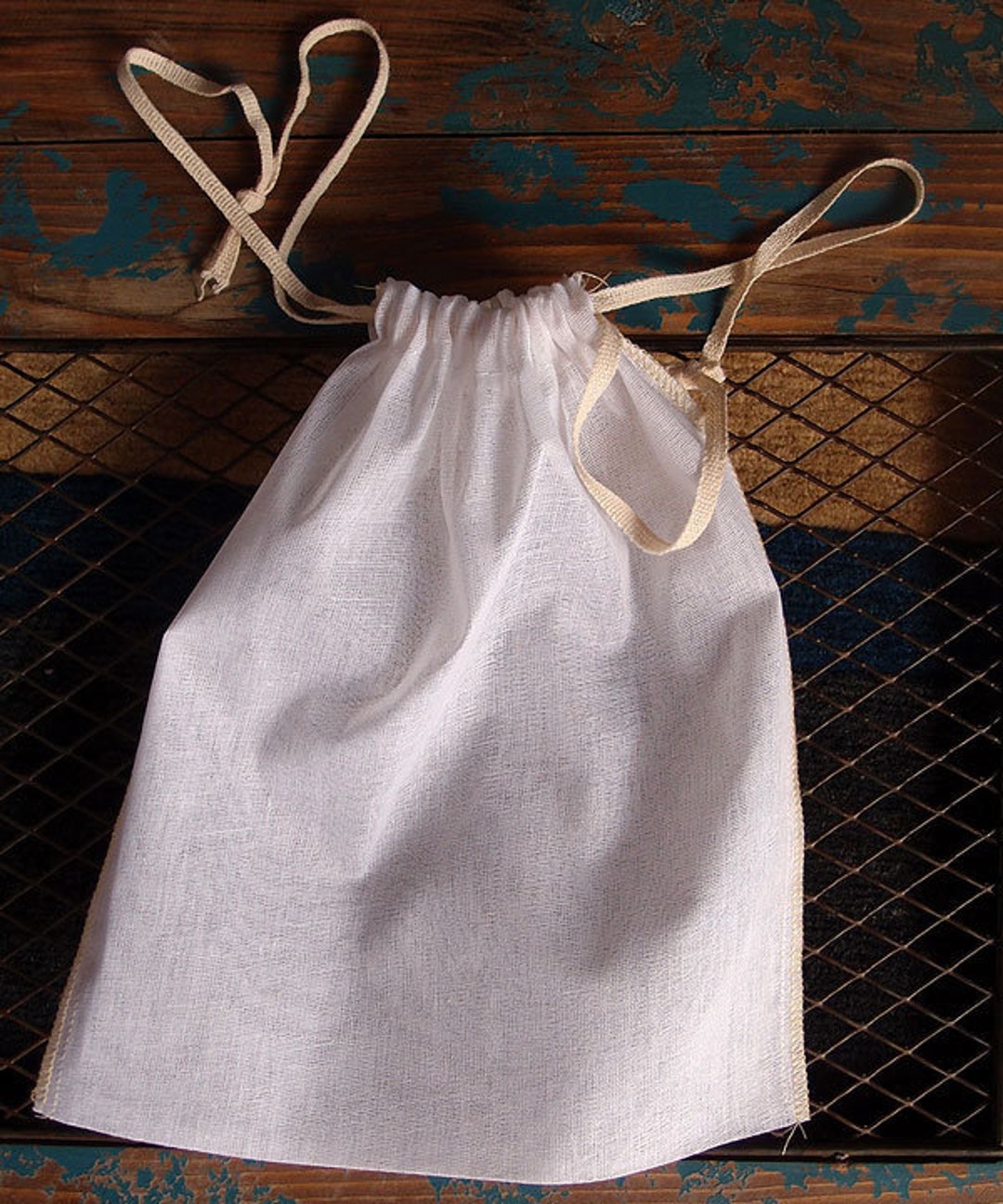 8 X 10 Cheesecloth Bags With Drawstring 12 Pack Ivory Edges Etsy