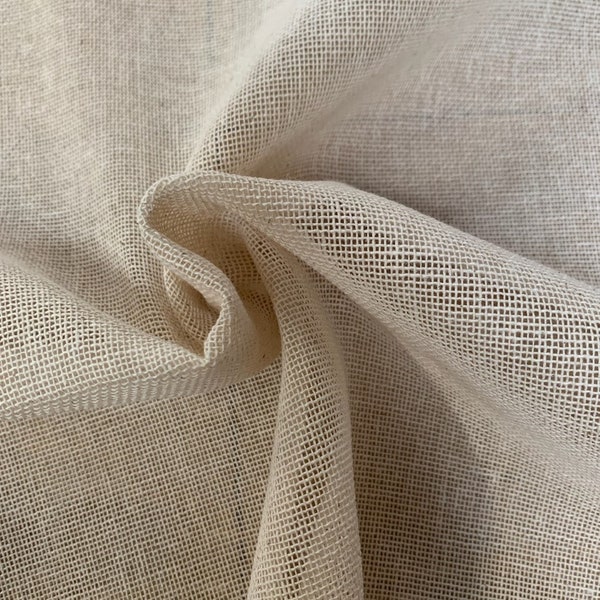 60" wide natural sheer osnaburg fabric by the yard  - 100% cotton