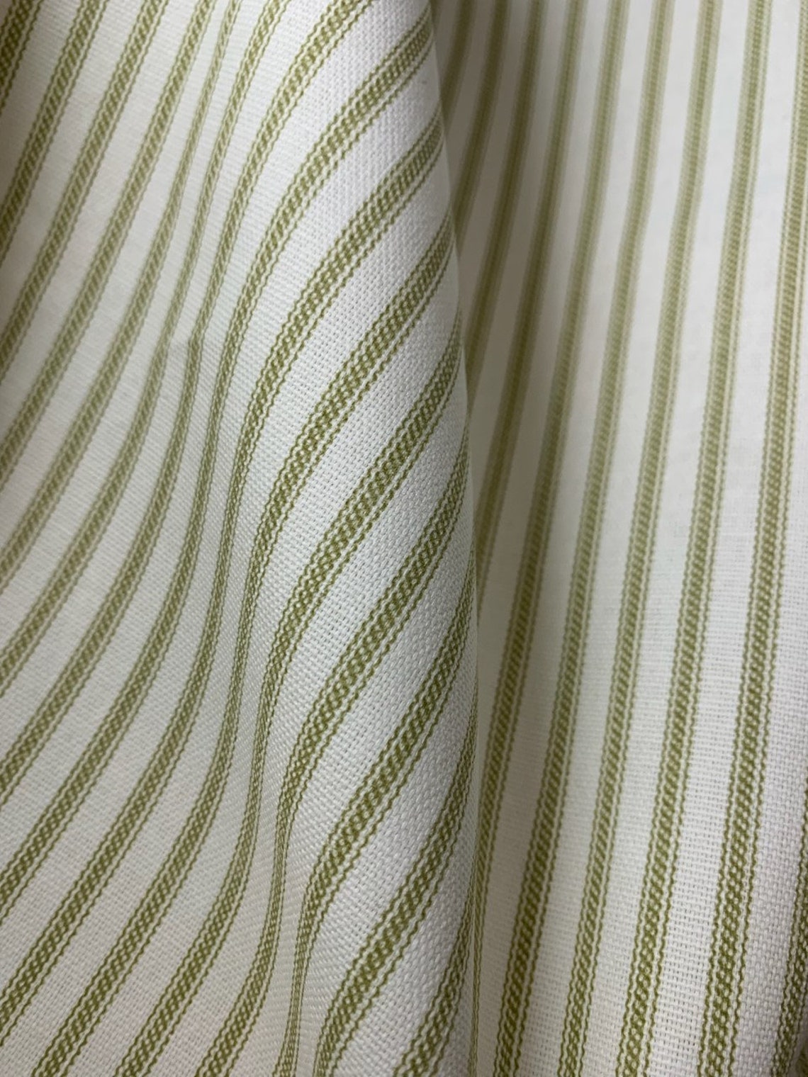 Made in the USA 54 Wide Olive Ticking Fabric by the Yard | Etsy