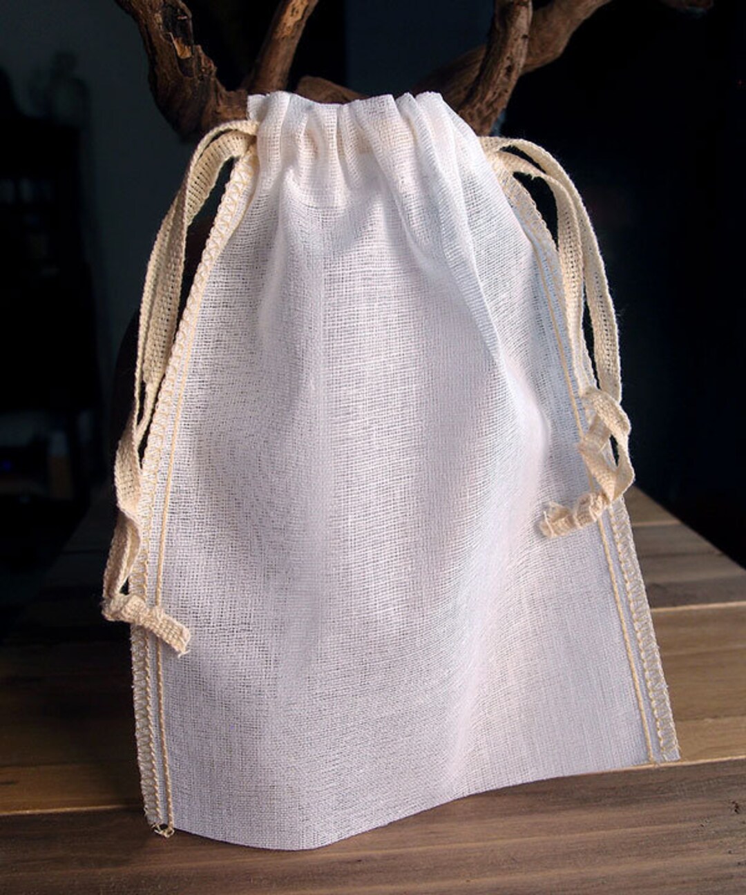 5 X 7 Cheesecloth Bags With Drawstring 12 Pack Ivory Edges Etsy