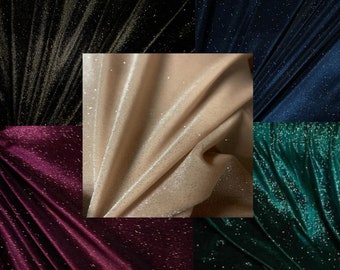 58/60" Glitter Stretch Velvet Fabric - By the Yard