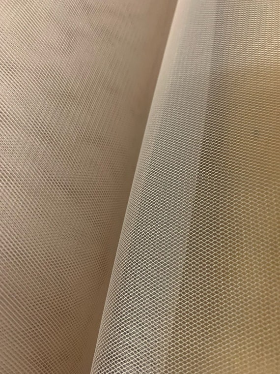 White Hard Net Hex Mesh Fabric Stiff Crinoline Netting 60 by the