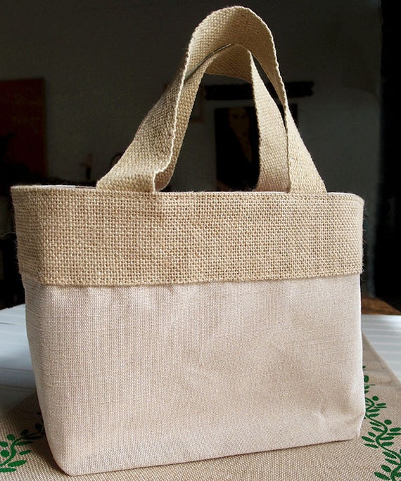 Jute/cotton Tote Bag: 11.5w X 7.5h X 4.5d - Etsy