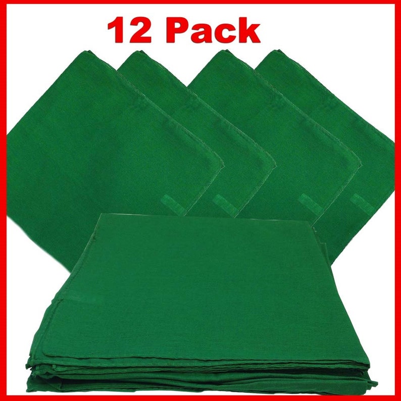 Green Solid Bandanas 27 X 27 4 Pack extra Etsy