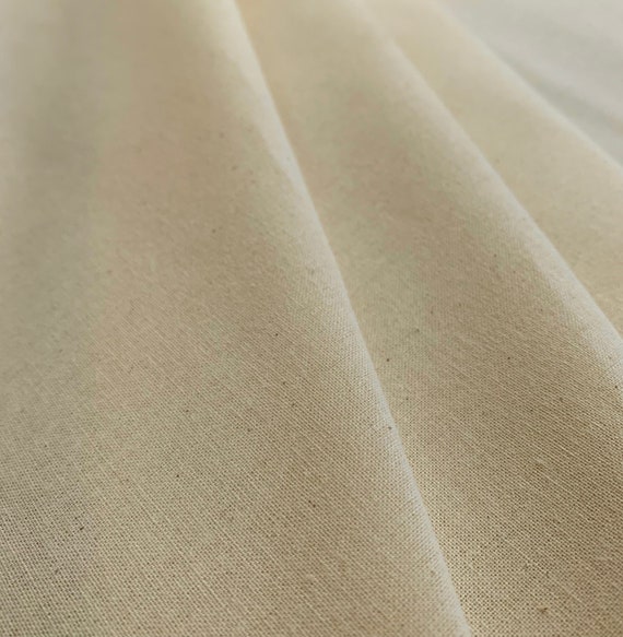 DECORATIVE SILK INC. MUSLIN NATURAL 100% COTTON HEAVY QUALITY UNBLEACHED  FABRIC BY THE YARD 60 WIDE 