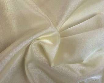 Ivory Sparkle Organza Fabric 45" By The Yard - Made In Japan