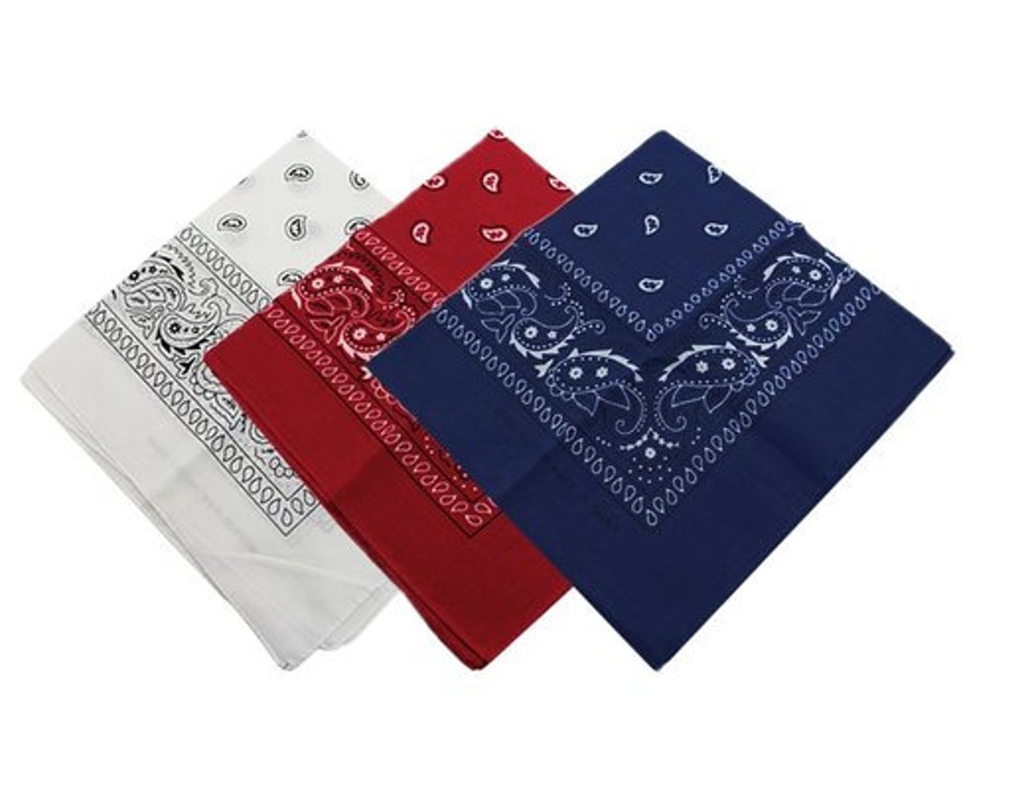 Red White and Blue Paisley Bandanas 6 Pack 22 X Etsy
