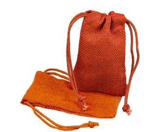 6 x 10 Orange Burlap Wedding Bags 12 Pack