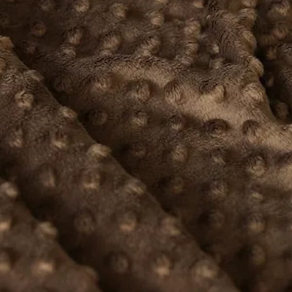 58/60" Brown Minky Dot Fabric By The Yard