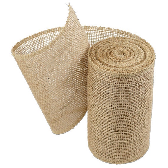 6 Inch 10 oz Burlap Roll- Natural Burlap 6 inch wide - Burlap