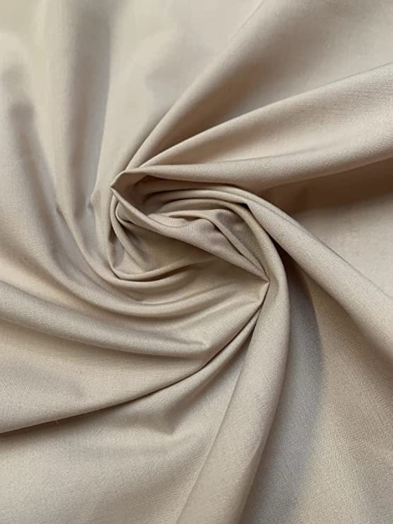 58/60 Tan Broadcloth Fabric Cotton/polyester Blend by the Yard 