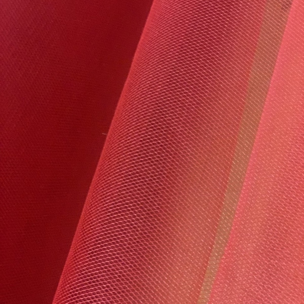 58/60" Red Hard Net Crinoline Fabric (100% Polyester) - By The Yard