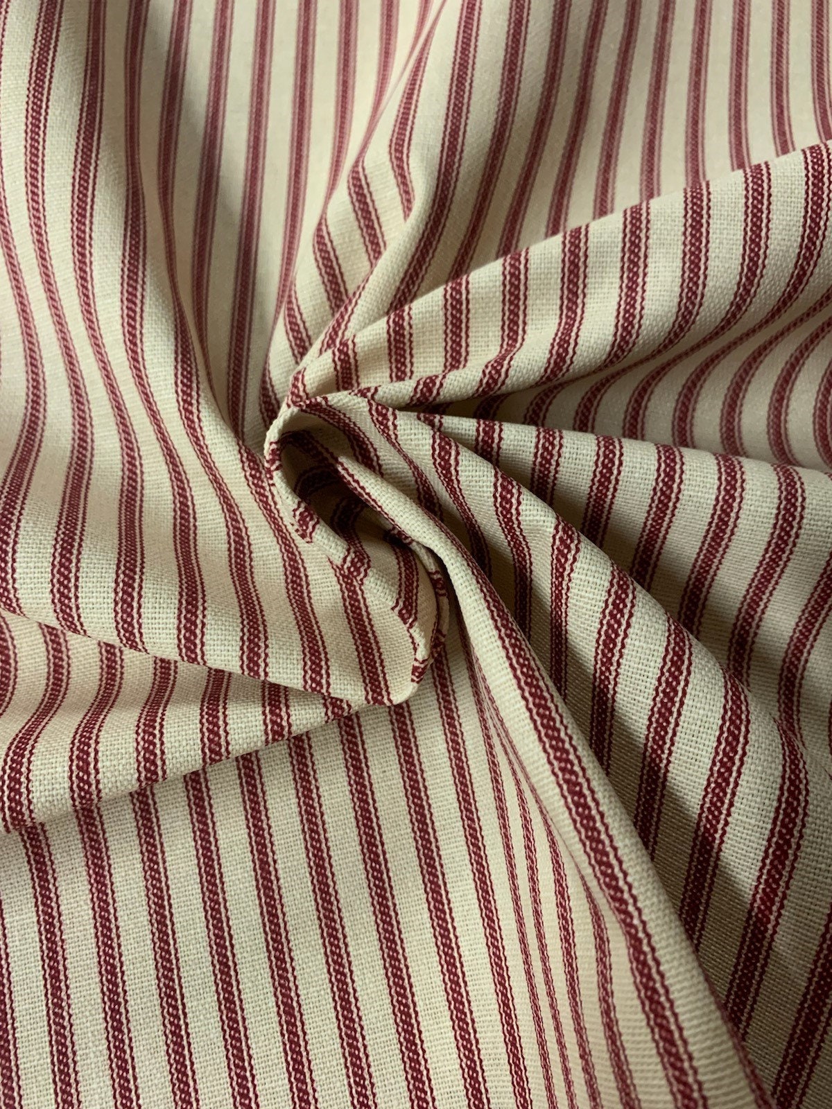 Waverly Pisa Ticking Stripe Woven Nickel, Medium Weight Linen Fabric, Home Decor Fabric