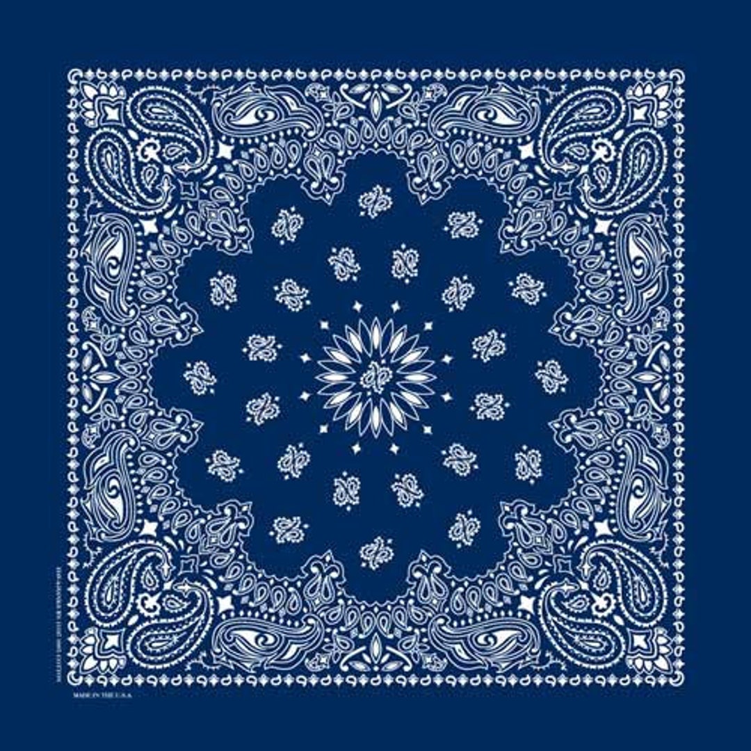 Made in the USA Navy Paisley Bandana 100% Cotton 22