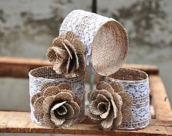 Burlap Napkin Rings (3 Pack)