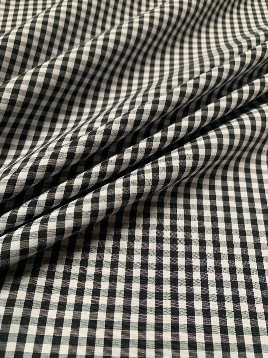 1/8 Black Gingham Fabric 60 Poly Cotton Blend by the Yard Etsy