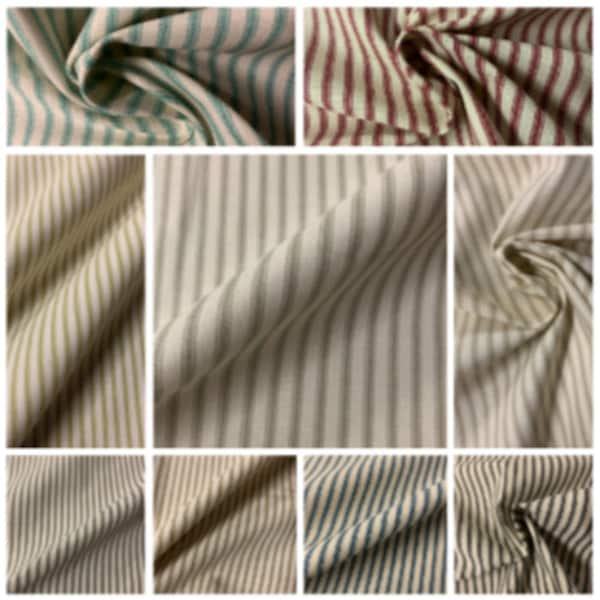 Made in the USA 54" Wide Ticking Fabric For Slip Covers By The Yard 100% Cotton