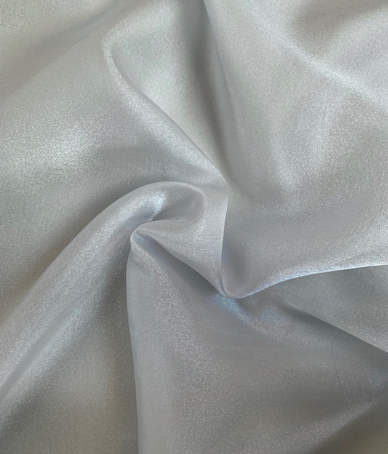 Purple Silver Metallic Crushed Organza Fabric main image 1