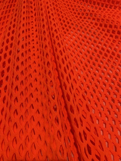 58 Orange Poly Mesh Fabric per Yard 75 Percent Poly 17 Percent