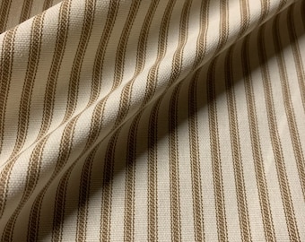 Made in the USA 54" Wide Brown Ticking Fabric By The Yard 100% Cotton