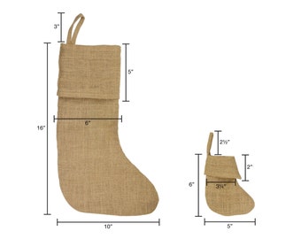 8 Pack of Burlap Stocking 10"W x 16"H