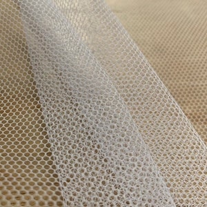 58/60" White Hard Net Crinoline Fabric By The Yard 100% Polyester