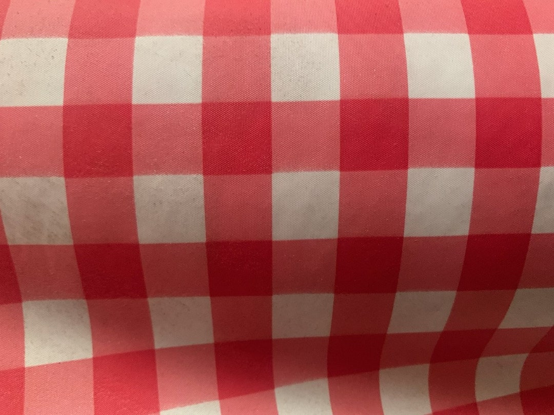54 Red Gingham Oilcloth With Flannel Backing 15 Yard Roll Etsy