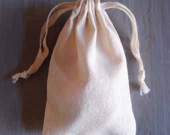 3" x 5" Muslin Bags with Cotton Drawstring (12 Pack)