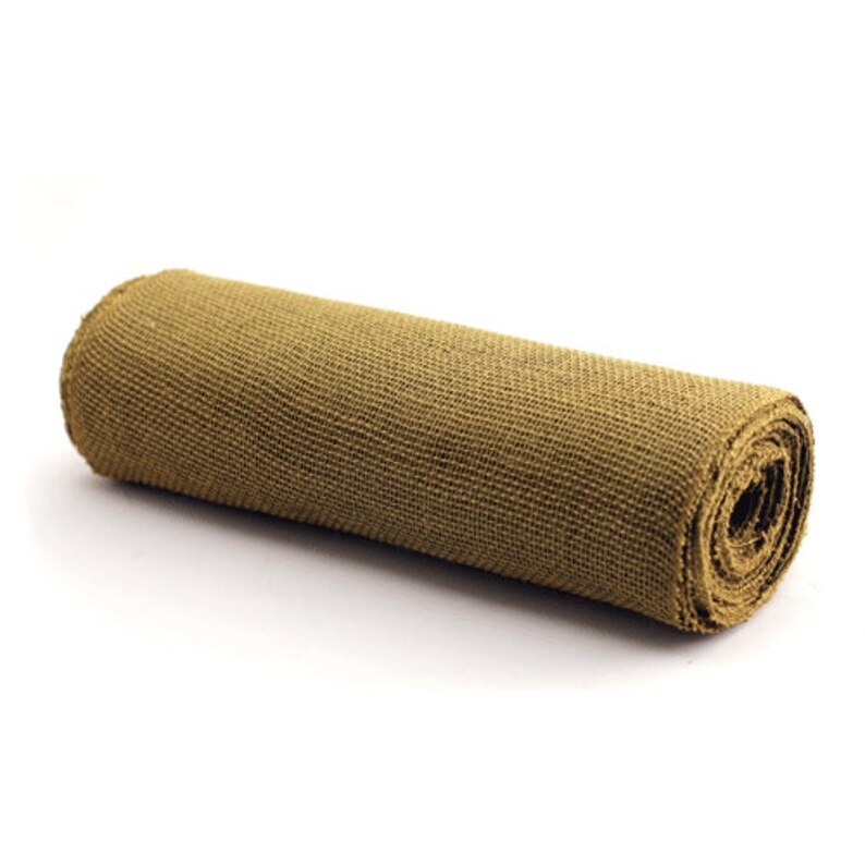 10 Yards 14 Natural Burlap Ribbon Sewn Edges