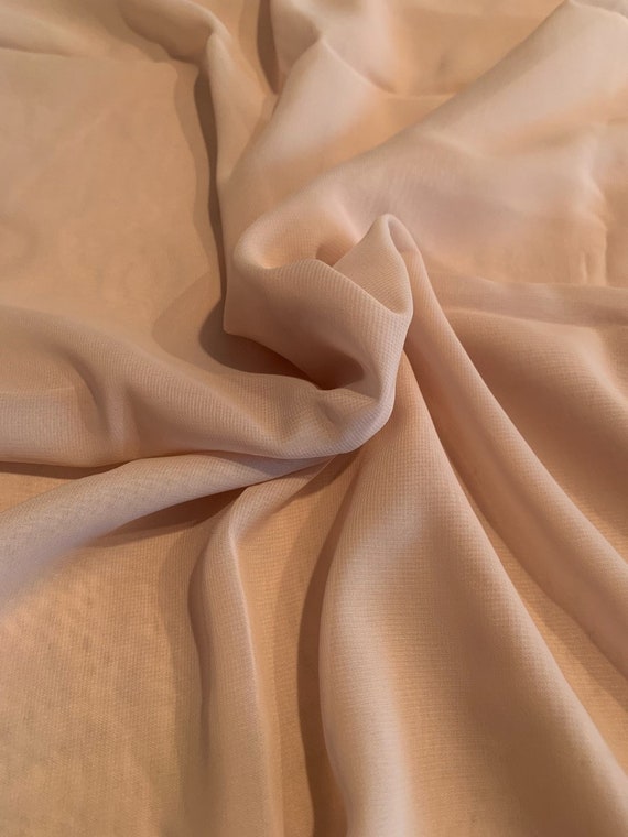 58 60 Nude Chiffon Fabric Polyester Dress Sheer cut to size