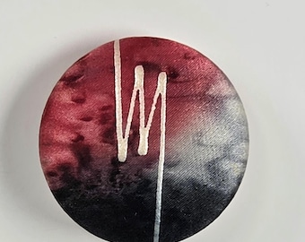 Regina Silk Knot Scarf Slide, Red & Black Fabric Clip Ornament