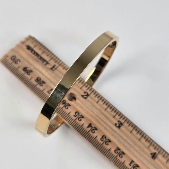 Rhinestone Gold Tone Bangle, Thin Stacking Bracel… - image 11