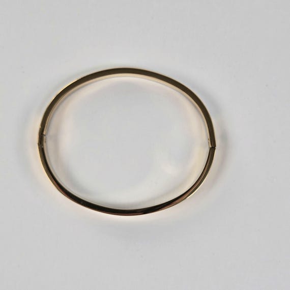 Rhinestone Gold Tone Bangle, Thin Stacking Bracel… - image 9