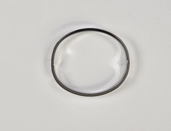 Silver Vintage Hinged Bangle, Pavé Rhinestone Bra… - image 8