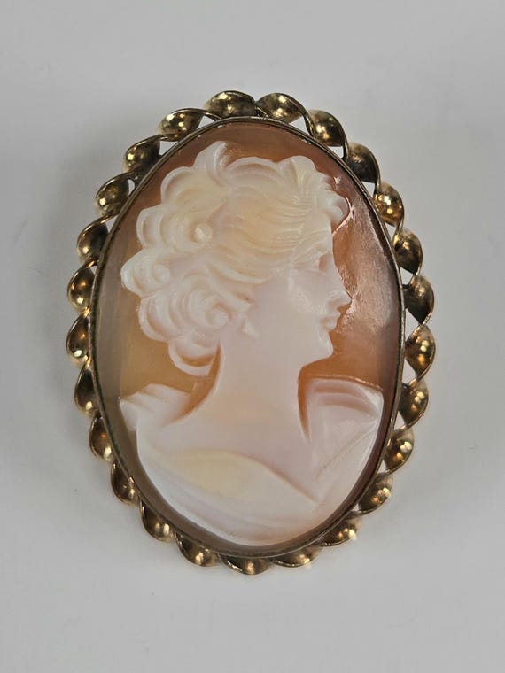 Cameo Pendant Brooch Curtis Creations CC 12k Gold Filled Victorian Style