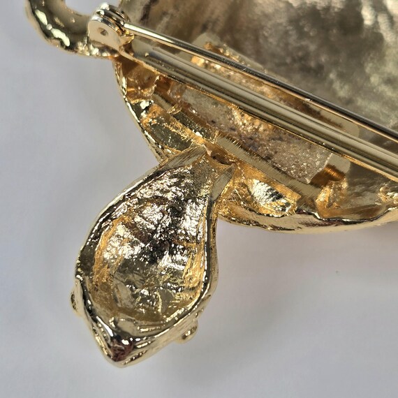 Extra Large Turtle Brooch Champleve Enamel Gold D… - image 10