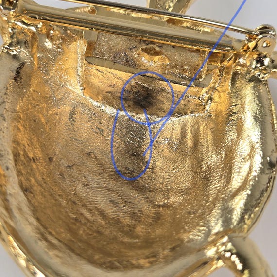 Extra Large Turtle Brooch Champleve Enamel Gold D… - image 13