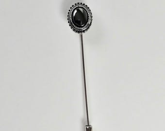 Sarah Coventry Moonmist Stick Pin, Black Hematite