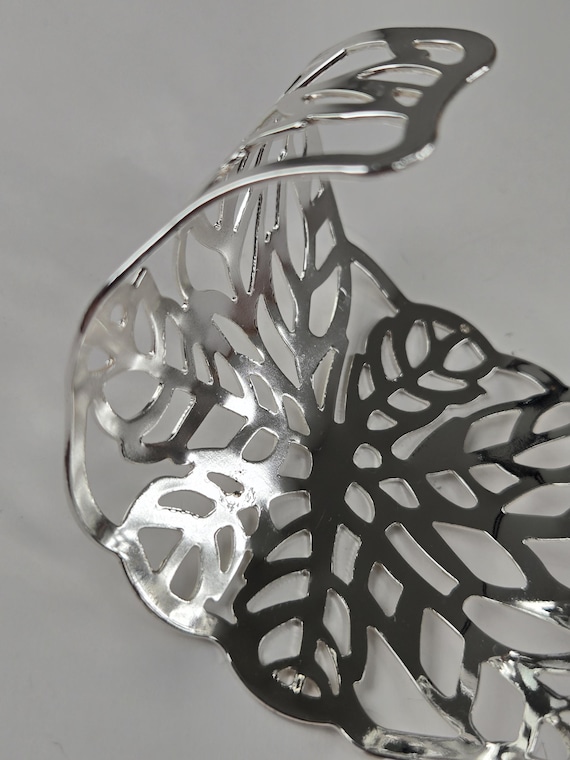 Extra Wide Silver Statement Cuff, Vintage Chunky … - image 10