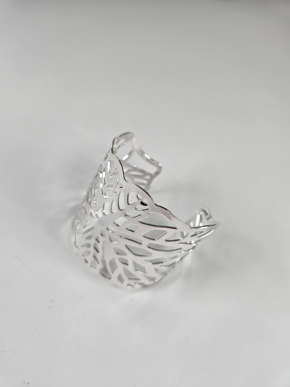 Extra Wide Silver Statement Cuff, Vintage Chunky … - image 6