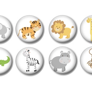 Set of 8, Safari Jungle Animal Knobs, Jungle Animal Knobs, Safari Animal Knobs, Drawer Knobs, Dresser Drawer Knobs, Nursery Decor Knobs