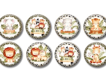 Set of 8, Safari Animals Knobs, Jungle Knobs, Dresser Drawer Knobs, Drawer Knobs, Nursery Decor, Kids Knobs